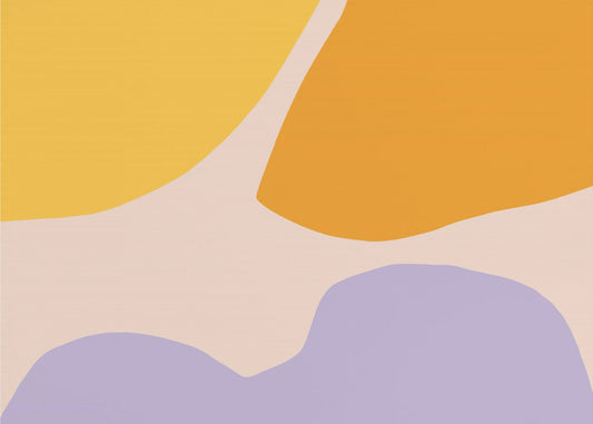 Soft Pastel Shapes in Yellow Orange and Purple | Wallpaper