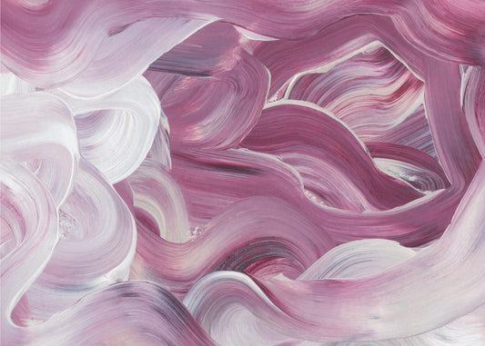 Expressive Pink and White Brushstrokes | Poster