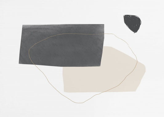 Geometric Shapes in Black Gray and Beige | Poster