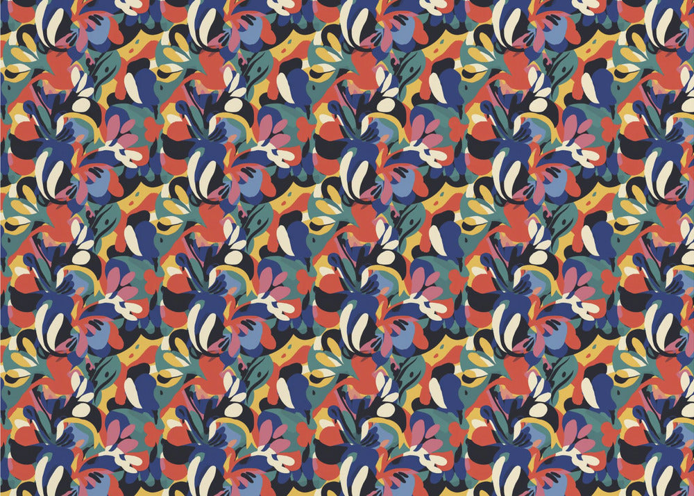 Vibrant Flowery Waves | Poster