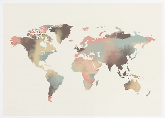 Watercolor World Map | Canvas