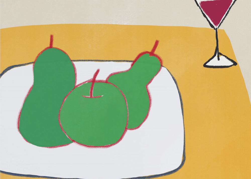 Green pears on the table | Canvas