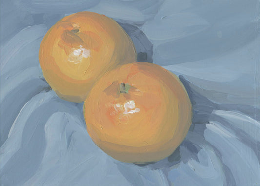 Oranges on Blue | Poster