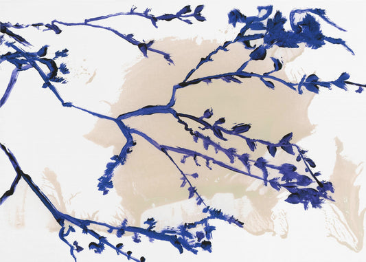 Navy Blue Blossoms On Tree Branches | Poster