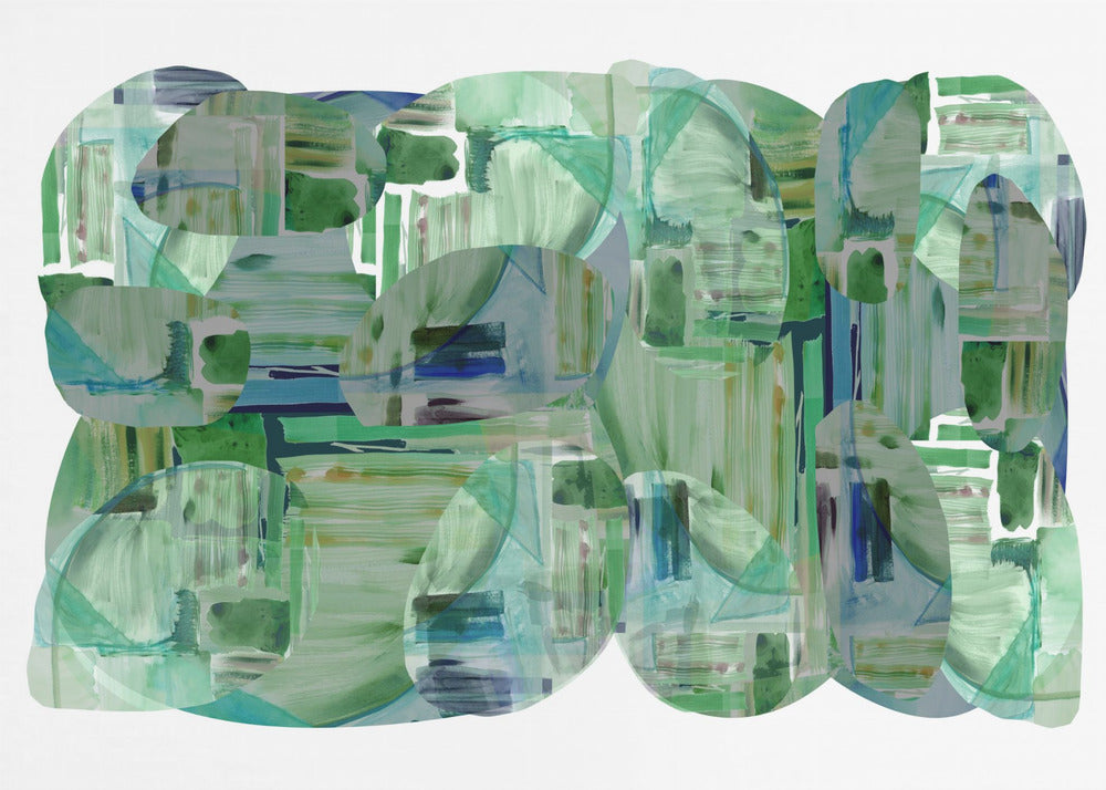 Green Cluster of Abstract Shapes 1 | Poster