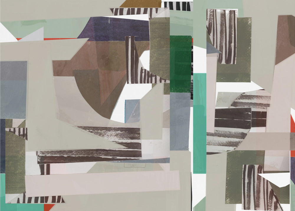 Mint and Blue Hues Abstract Hardedge 4 | Poster