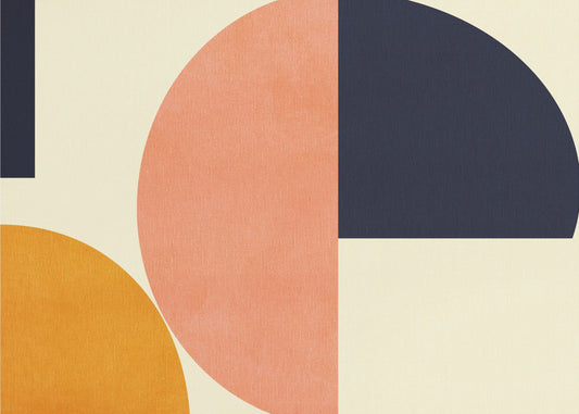 Rainbow Plus Shapes  Blue Mustard2 | Canvas