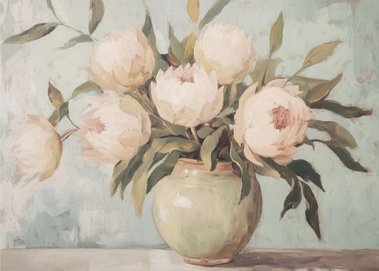 Peonies Flower Still Life | Poster