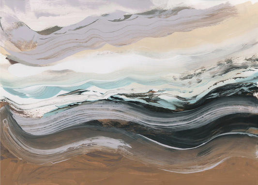 Abstract Landscape Waves Mocha | Poster