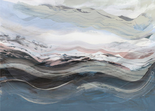 Abstract Landscape Waves Blue | Poster
