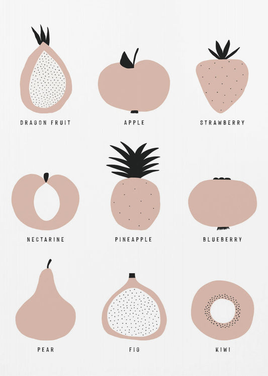 Minimalist Fruit Grid | Canvas