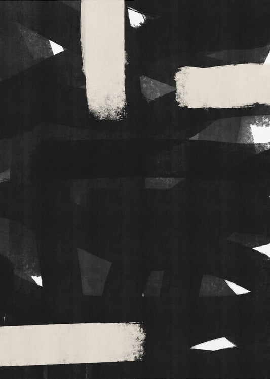 Monochrome Brushstrokes | Poster