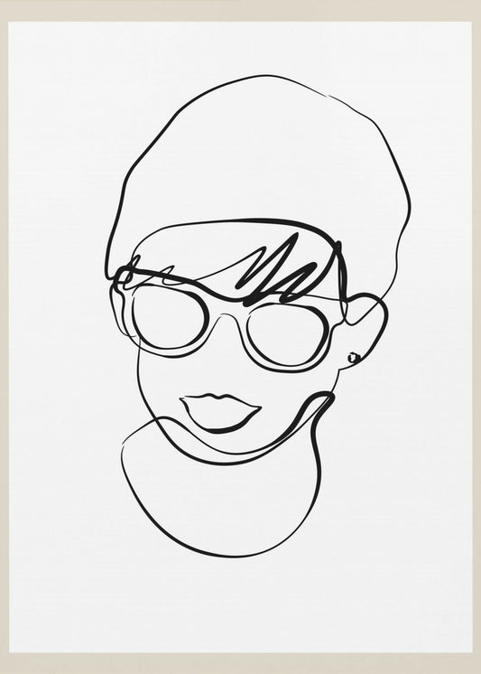 Modern woman line portrait | Canvas