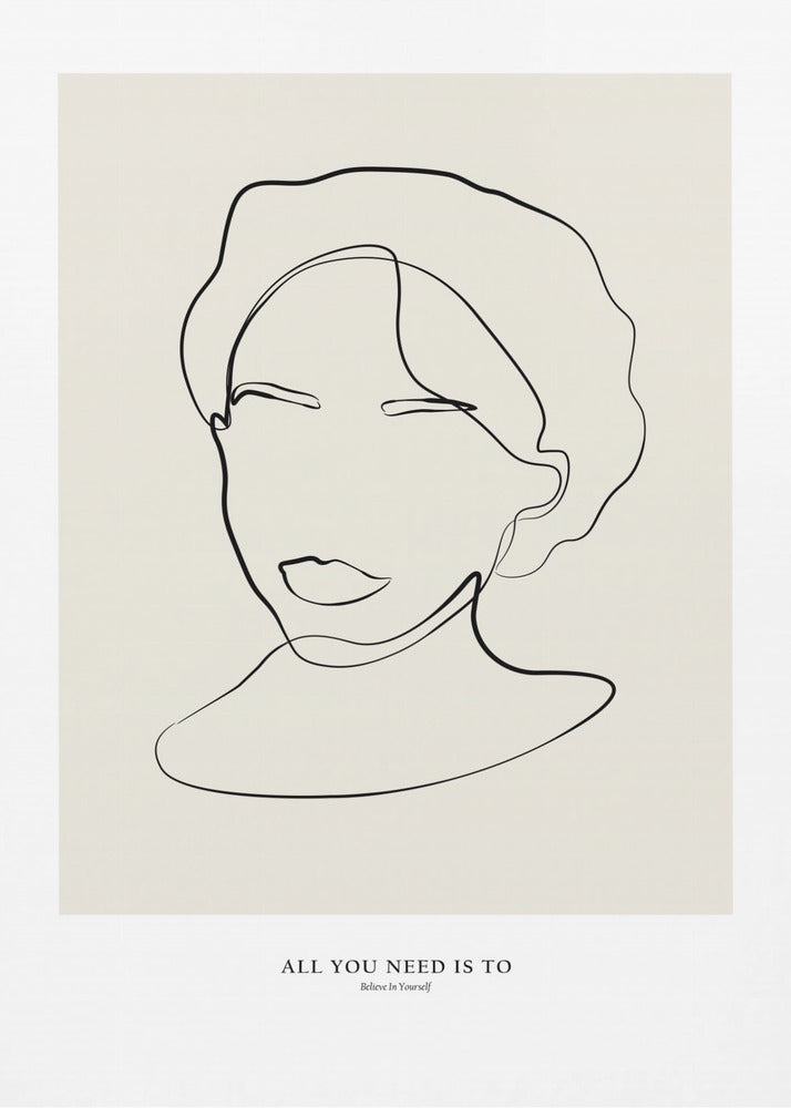 Modern female line art | Canvas