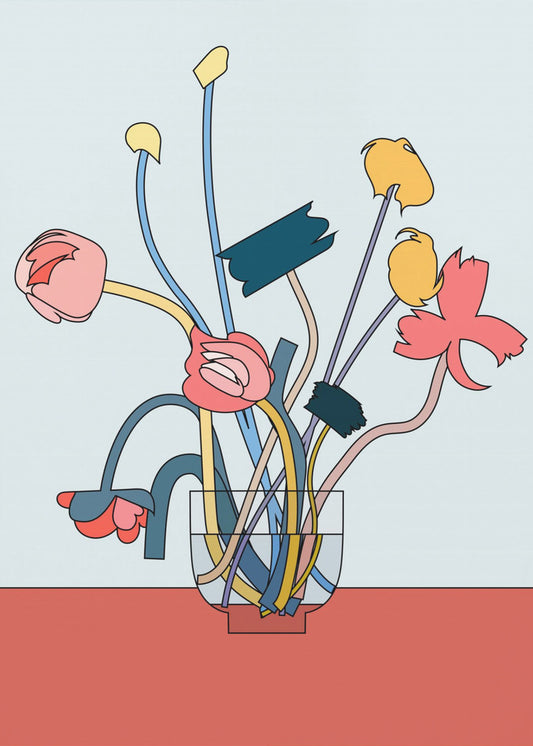 Flowers in a glass vase | Canvas
