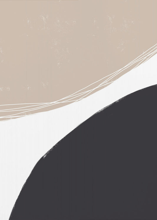Beige And Black Organic Shapes | Poster