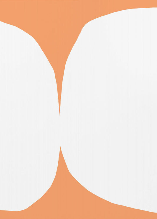 Geometric White Shapes On An Orange Background | Poster
