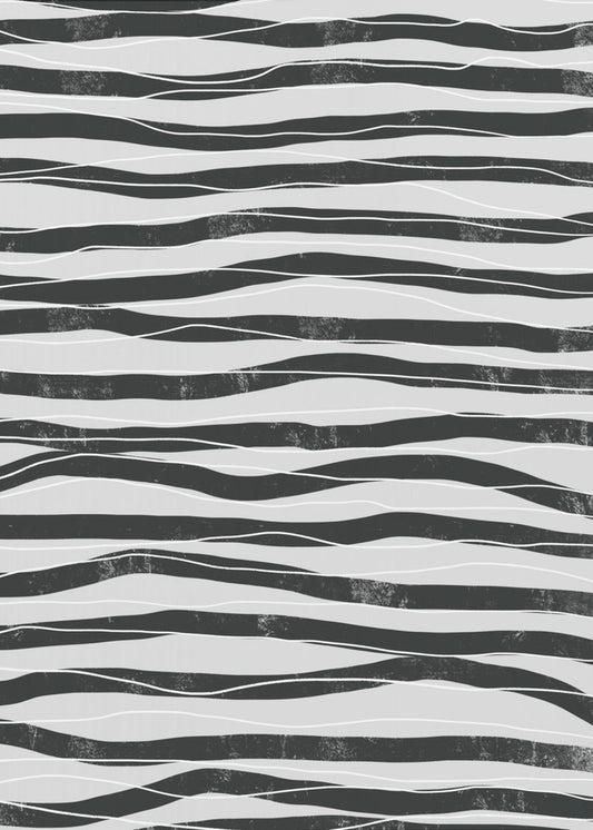 Black and White Waves Lines | Poster