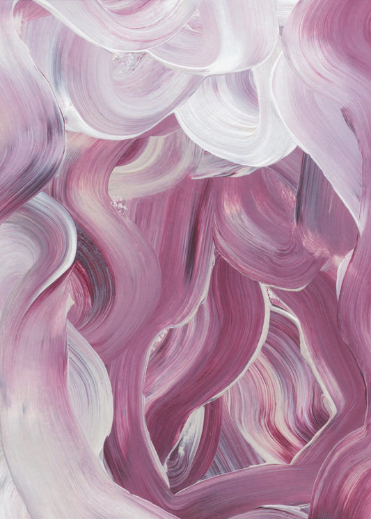 Expressive Pink and White Brushstrokes | Poster