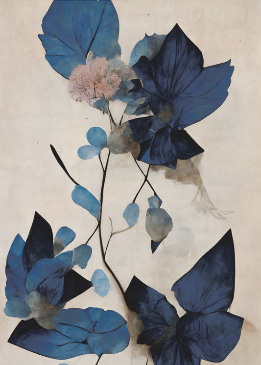 Blue Dry Flowers | Canvas
