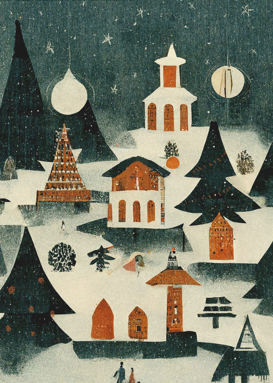 Winter Village Glow | Canvas