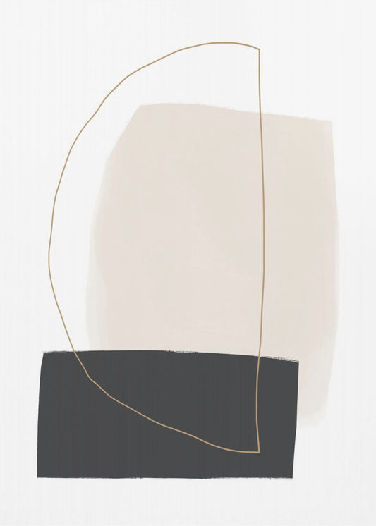 Geometric Shapes in Black, White and Beige Tones | Poster