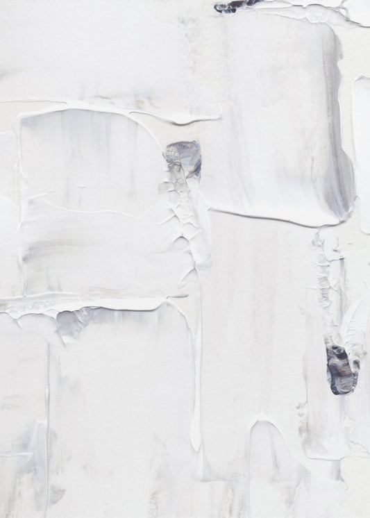 Expressionist White and Gray Brushstrokes | Poster