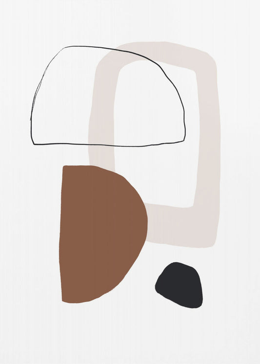 Minimalist Geometric Shapes in Earthy Tones | Poster