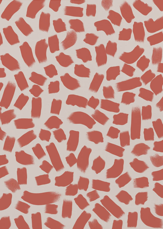 Red Brush Strokes | Canvas