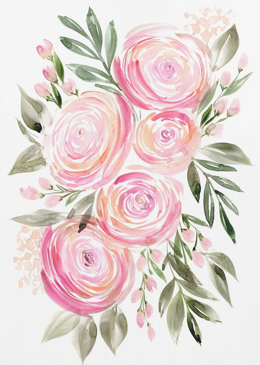 Begonia pink ranunculus bouquet | Poster