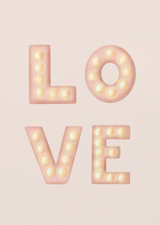 LOVE Light Letters Pink | Poster