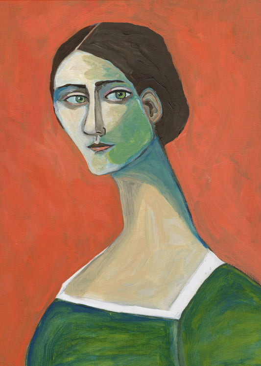 Vintage woman in green | Canvas