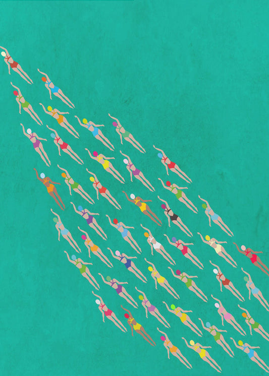Racing Swimmers | Canvas