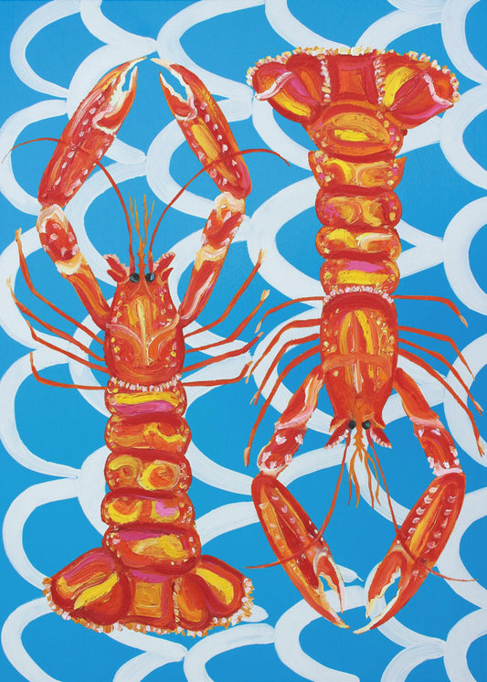Langoustines On Blue | Canvas