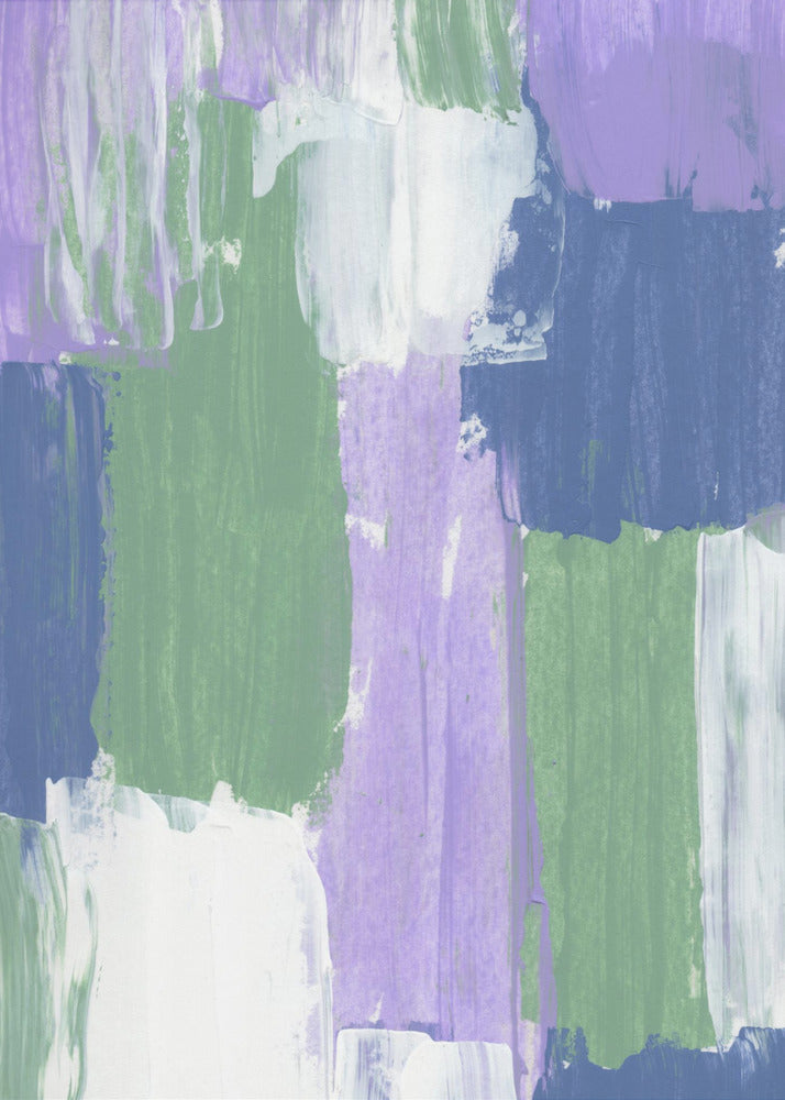 Bold Brushstrokes in Lavender Green and Blue Hues | Poster