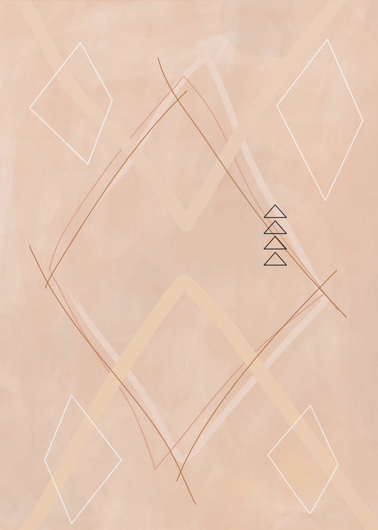 Abstract Geometric Art Beige Tones | Poster