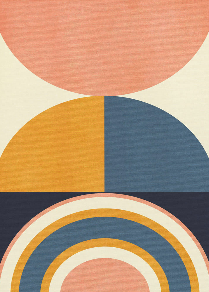 Rainbow Plus Shapes  Blue Mustard10 | Poster