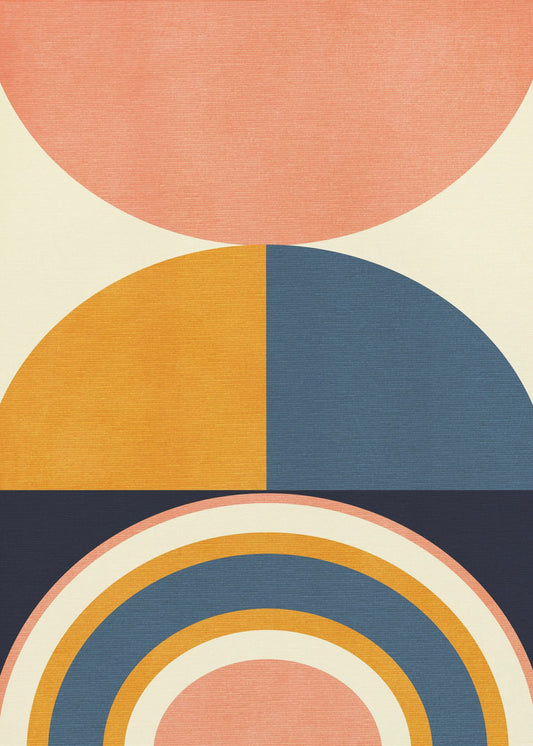Rainbow Plus Shapes  Blue Mustard10 | Poster