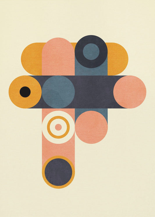 Rainbow Plus Shapes  Blue Mustard8 | Poster