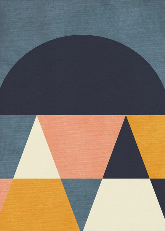 Rainbow Plus Shapes  Blue Mustard4 | Poster