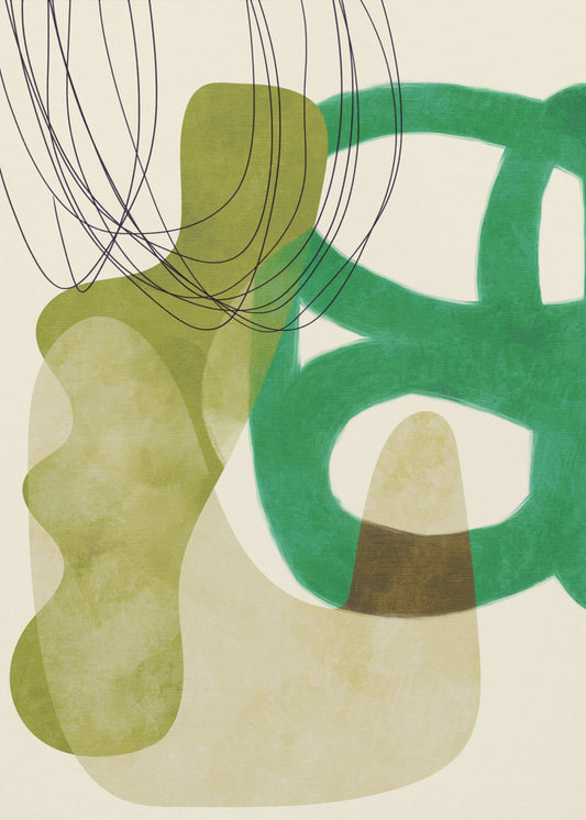 Painted Lines Green Tan Kopie | Poster