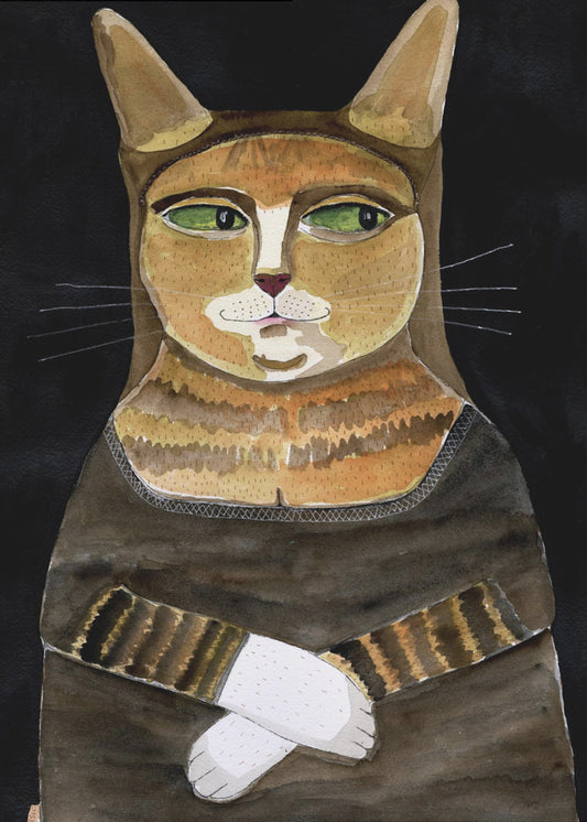 Mona Lisa Cat Funny Cat Humour Ginger Orange Cat | Poster
