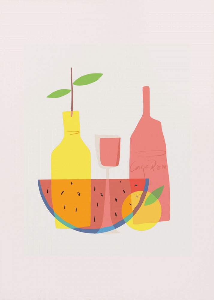 Still Life With Wine and Bottles | Canvas