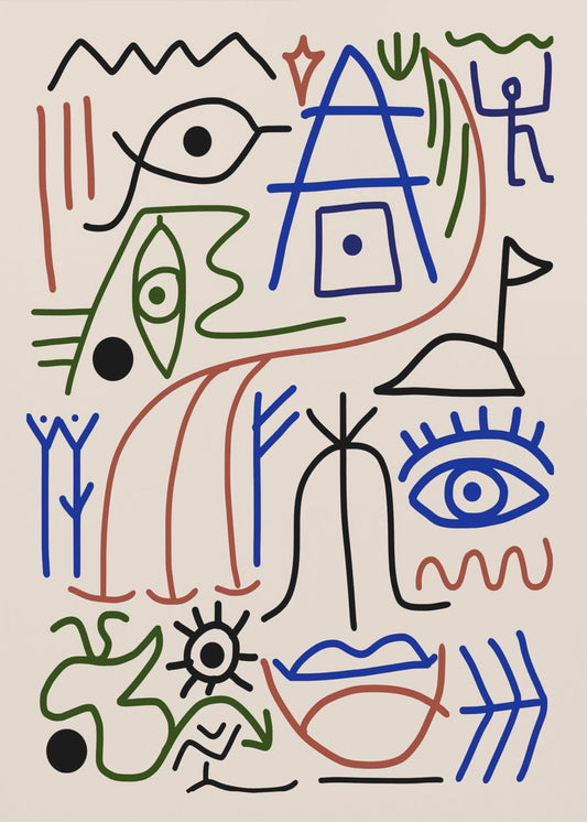 Line Art Bizarre Ancient Symbol | Canvas