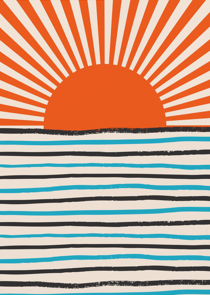 Red Sun and Sea | Canvas