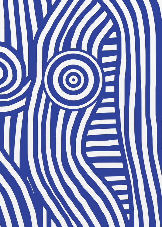 Front Blue and White Striped Nude | Canvas