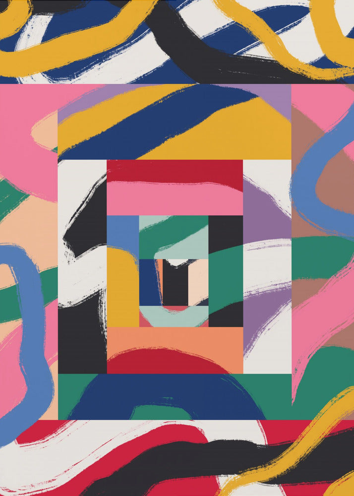 Geometric Shapes and Bold Brushstrokes | Poster