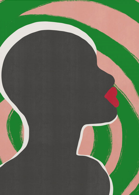Anonymous Portrait In Green Spiral | Canvas