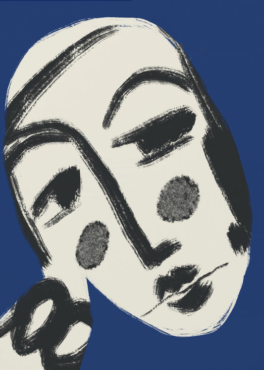 Resting Portrait In Blue | Canvas