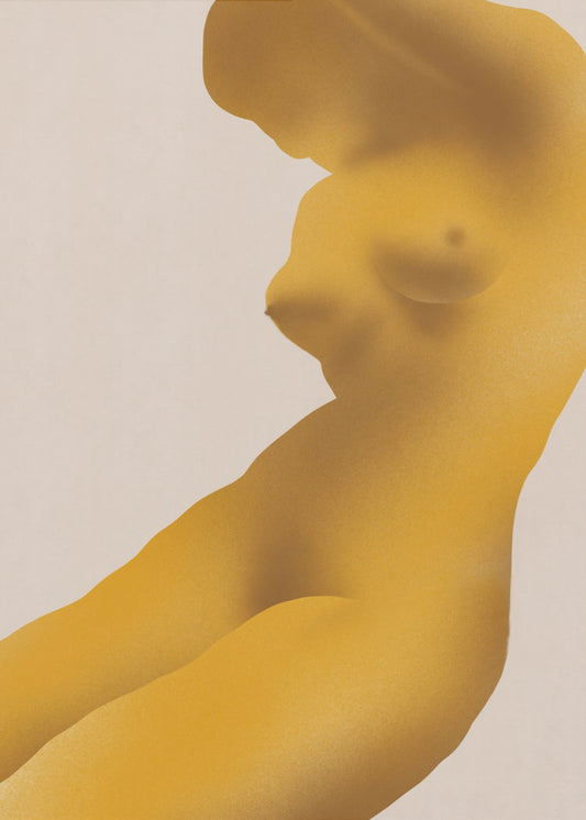 Golden Color Nude Abstract | Canvas
